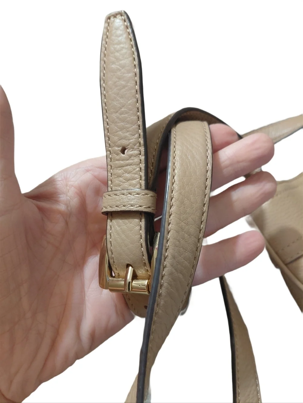 Michael Kors Moxley Tan Pebbled Leather Crossbody Bag